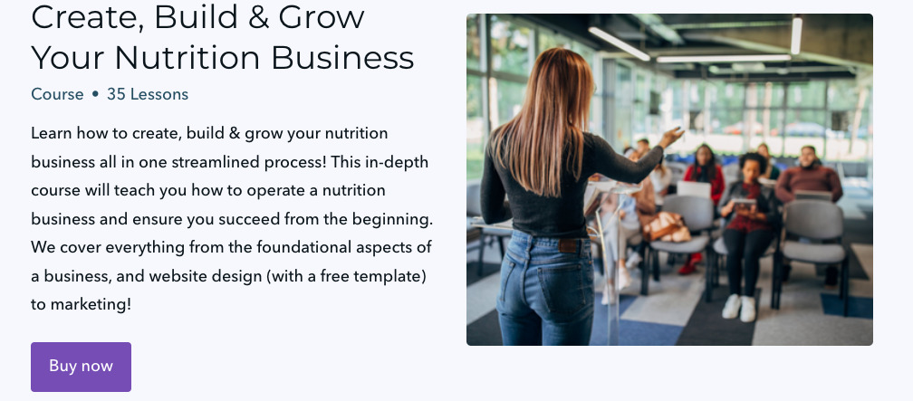 Nutrition business course