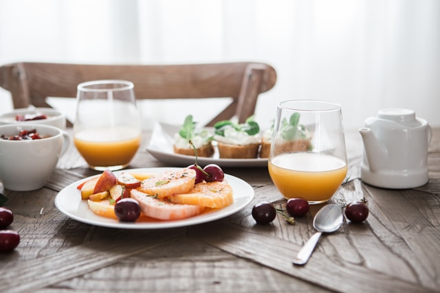 Breakfast on a table